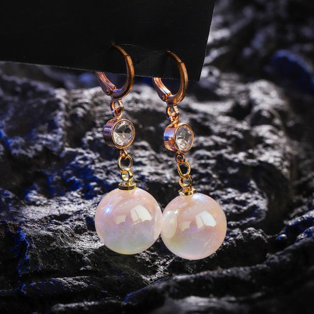 2024 New Inlaid Rhinestone Pearl Stud Earrings Women Personality Fashion Unique Design Earrings Wedding Jewelry Birthday Gift