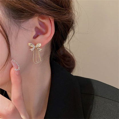 Fashion Butterfly Tassel Drop Earrings For Women Trendy Shiny Moon Star Pearls Dangle Earrings Korean Jewelry Girls Party Gifts