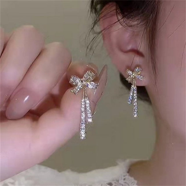 Fashion Butterfly Tassel Drop Earrings For Women Trendy Shiny Moon Star Pearls Dangle Earrings Korean Jewelry Girls Party Gifts