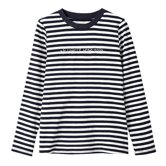 Striped T-shirt for Women Long Sleeve O-neck Cotton Tshirt Spring 2023 Casual Female Slim Tops Women&#39;s Clothes V0812